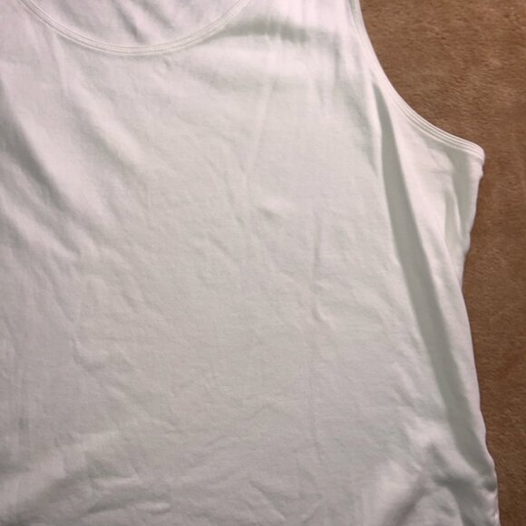 Kim Rogers Women 3XL Solid White Scoop Neck Cotton Sleeveless Tank Top Shirt (V) - Picture 3 of 6